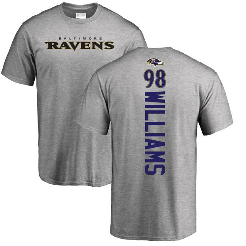 Men Baltimore Ravens Ash Brandon Williams Backer NFL Football #98 T Shirt